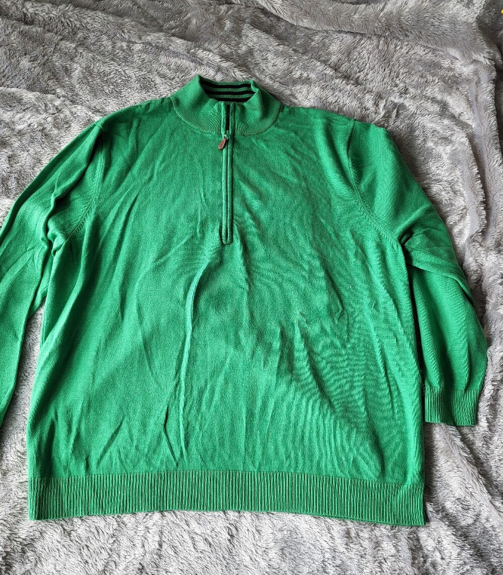 J. McLaughlin Bright Green Half-Zip Sweater